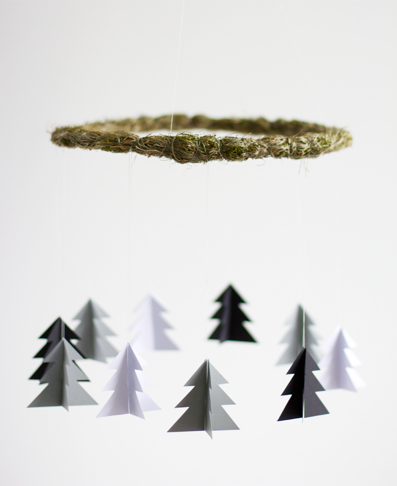 DIY: Mobile mit Tannebäumen aus Papier | we love handmade