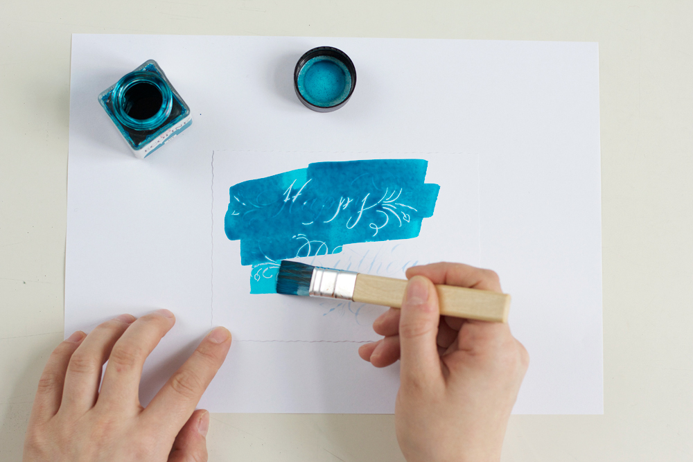 Kalligraphie DIY: Grußkarten mit Rubbelkrepp 