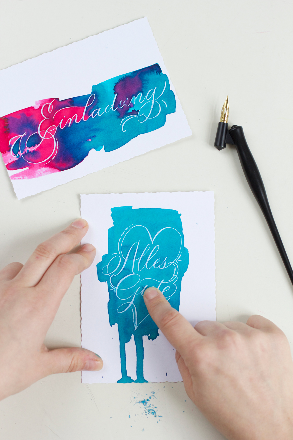 DIY: Kalligraphie Grußkarten | we love handmade