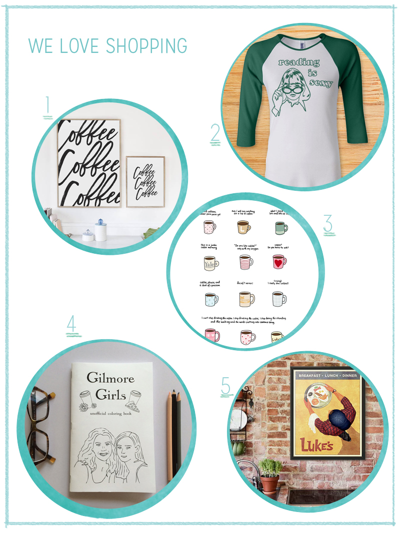 Etsy Shopping Collage mit Produkten zum Thema Gilmore Girls | we love handmade