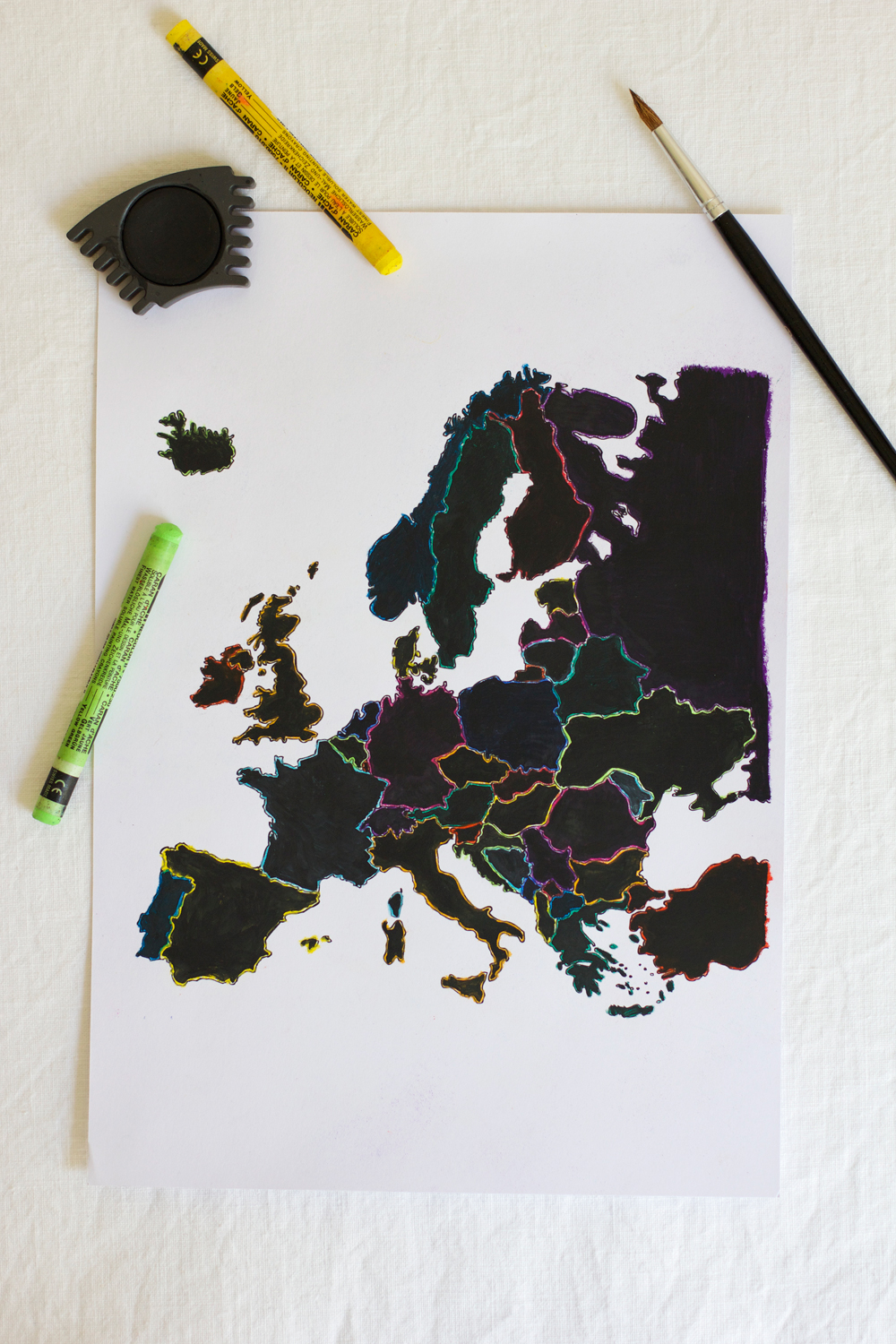 Europakarte zum Aufrubbeln | we love handmade
