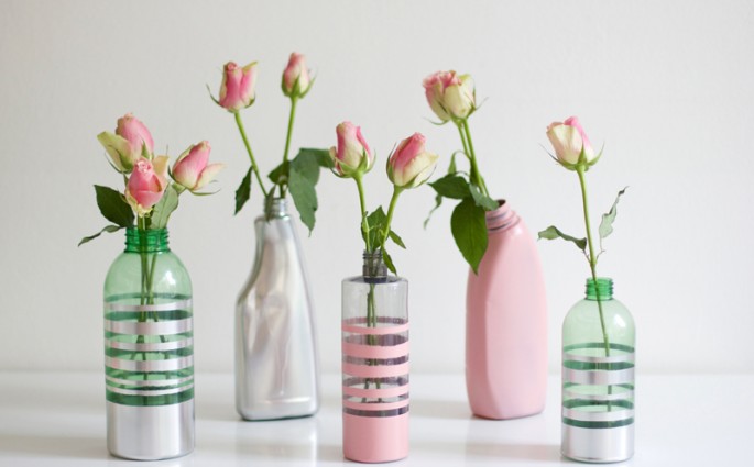 Vasen aus Plastikflaschen DIY | we love handmade