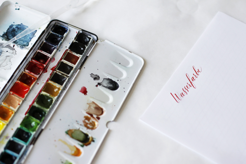Kalligraphie Teil 3: Wasserfarben | we love handmade