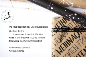 Geschenkpapier-Workshop Flyer | we love handmade