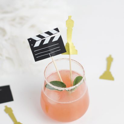 DIY: Cocktailstäbchen mit Oscarstatue und Filmklappe inklusive Vorlage | we love handmade