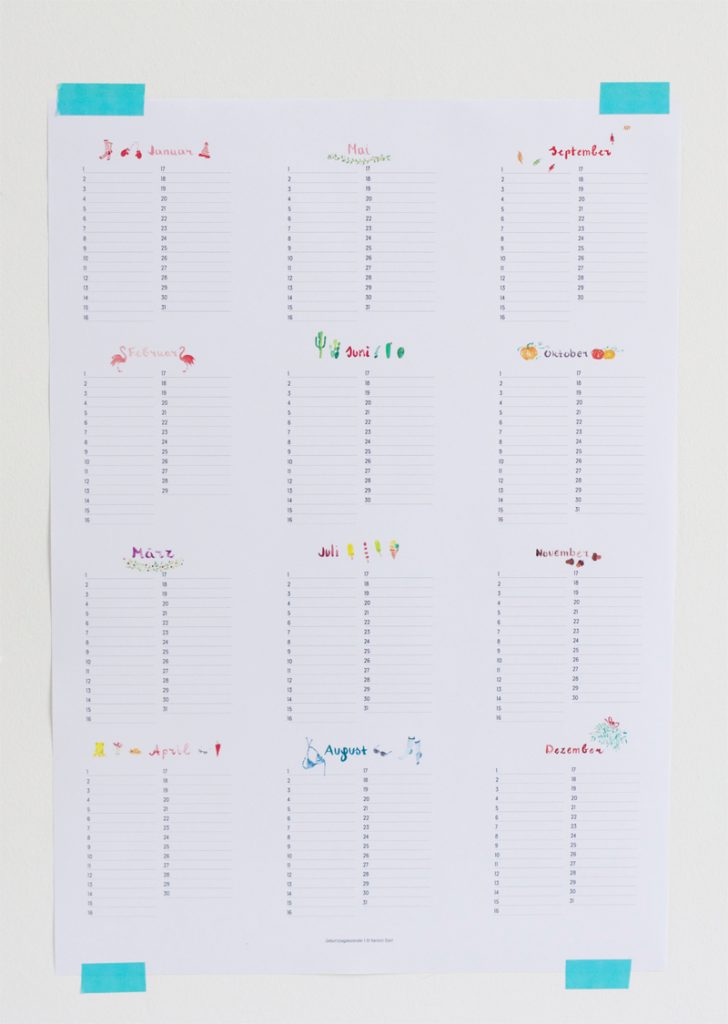 Freebie: Geburtstagskalender - we love handmade