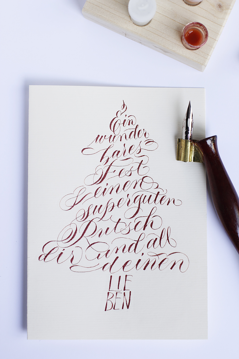 Kalligraphie-DIY: Weihnachtskarte | we love handmade