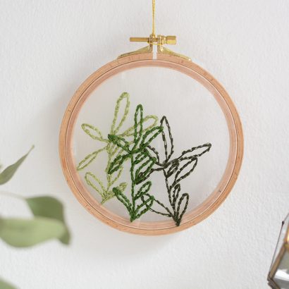 Minimalistisches Blätter-Stickbild DIY | we love handmade