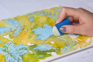 Herbstliches Aquarell: Rubbelkrepp-DIY | we love handmade