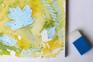 Herbstliches Aquarell mit Rubbelkrepp | we love handmade