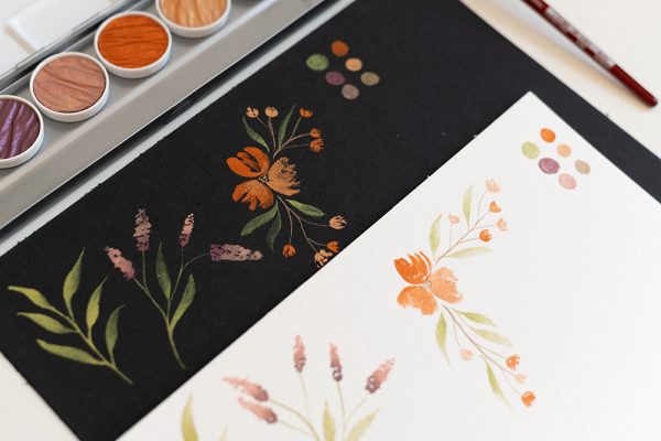 "Floral Watercolors"-Palette mit Metallic-Farben | we love handmade