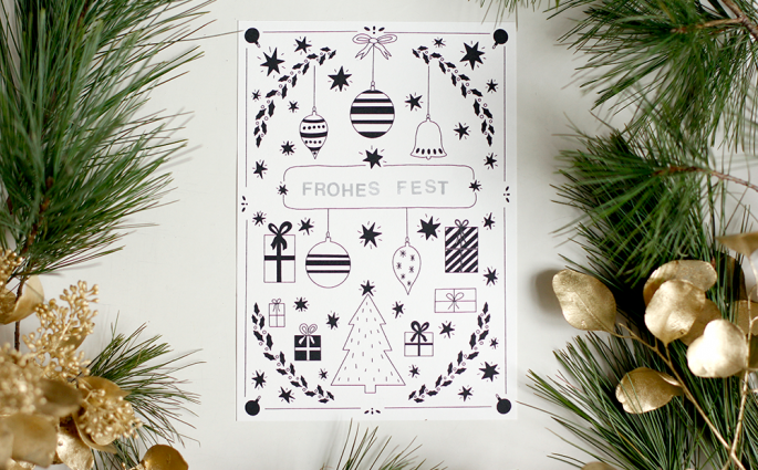 Freebie: Weihnachtskarte zum Ausdrucken | we love handmade