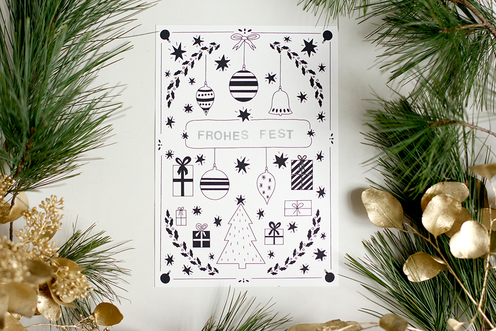 Freebie: Weihnachtskarte zum Ausdrucken | we love handmade