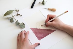 Trockenblumen-Bild mit Illustration | we love handmade