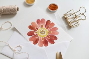 Aquarell-Blumen-Mandala-Karte | we love handmade