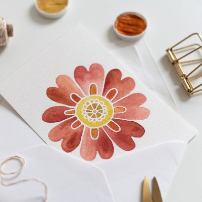 Aquarell-Blumen-Mandala-Karte | we love handmade