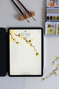 Aquarell-Wallpaper: Blütenzweig | we love handmade