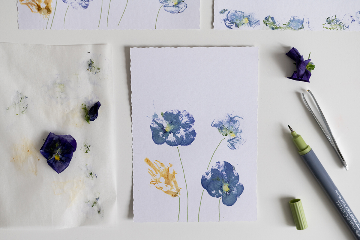 Blumendruck: Muttertagskarte selbermachen | we love handmade