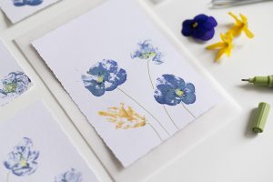 Muttertagskarte Veilchen Blumendruck | we love handmade