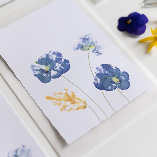 Muttertagskarte Veilchen Blumendruck | we love handmade