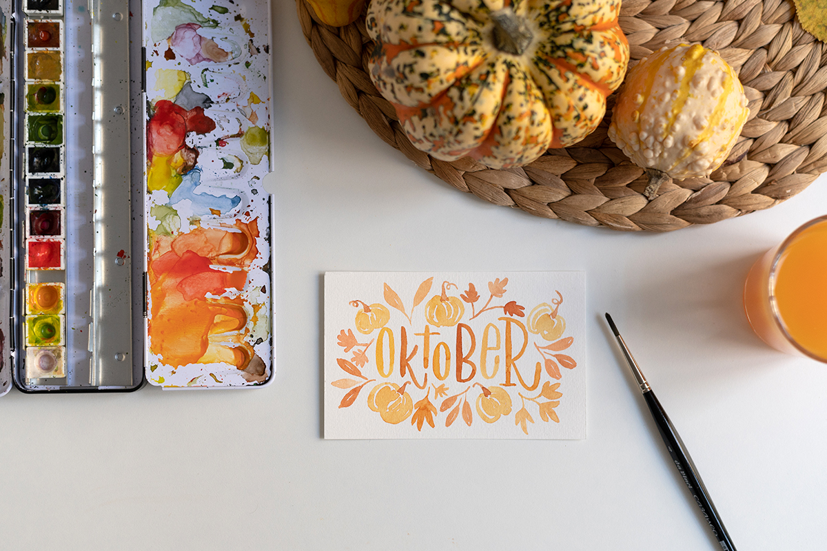 Oktober Watercolor Lettering Workshop in Wien | we love handmade