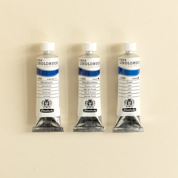aqua Linoldruck Schminke Linolprint Farben — 435 – Preußischblau 430 – Ultramarin 440 – Cyan | we love handmade