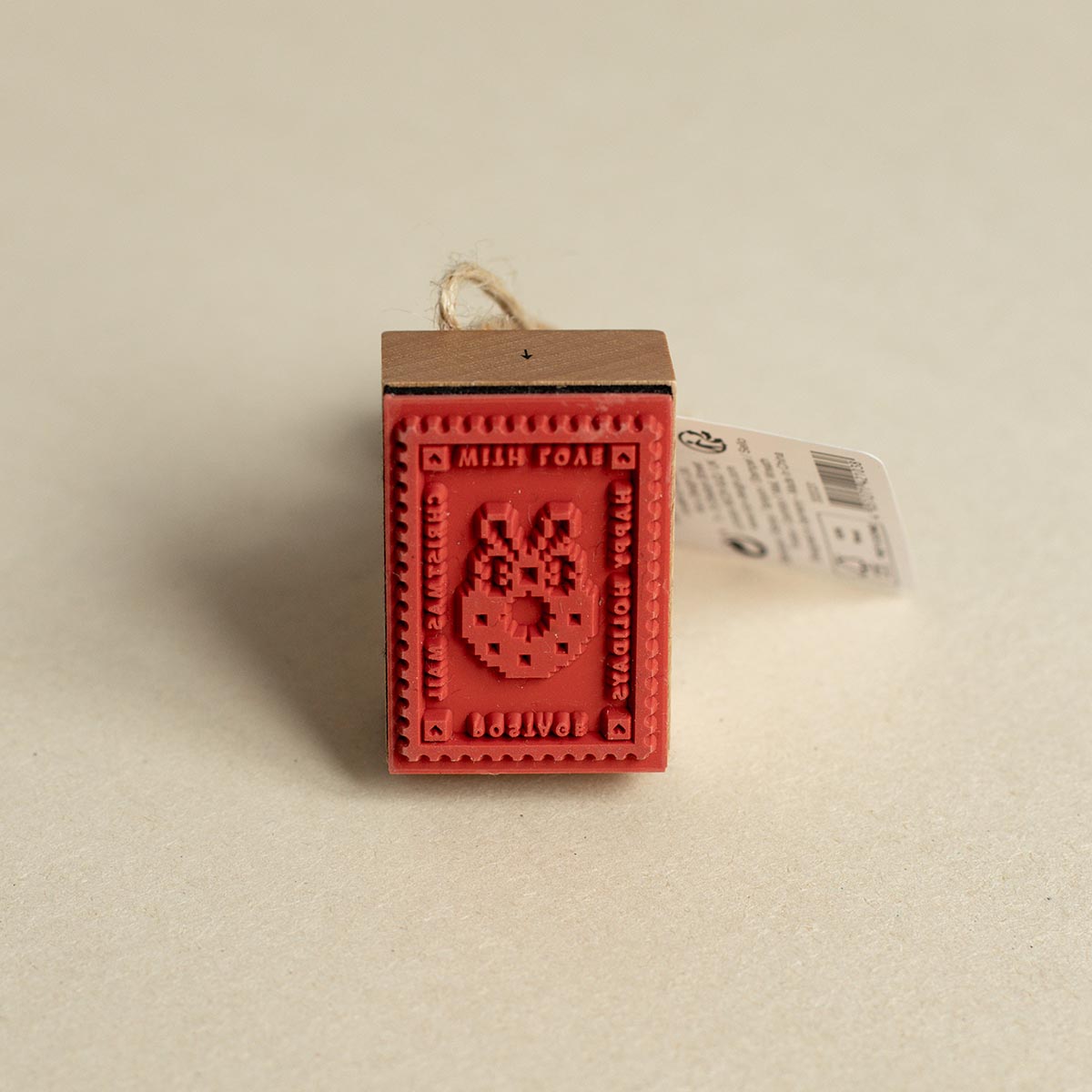 Rote Gummi-Stempelfläche des Paper Poetry Holzstempels Weihnachtspost Santa